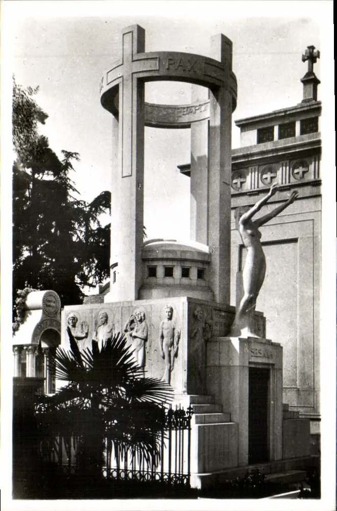 Monumento Famiglia Sesana — Cimitero Monumentale, Milan — Sculpt. Prof. Bolgiani - Recto