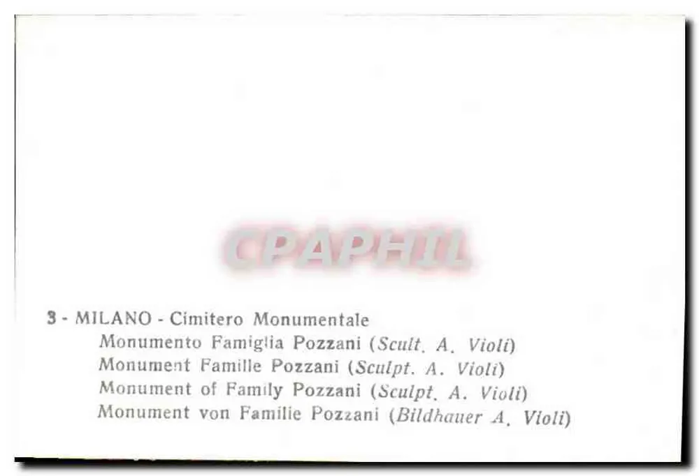 Monument de la famille Pozzani — Milan — Sculpture d'Arturo Violi - Verso