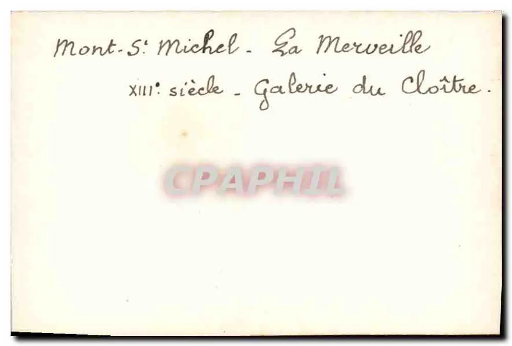 Mont-Saint-Michel — La Merveille — Galerie du Cloître — XIII wiek - Rewers