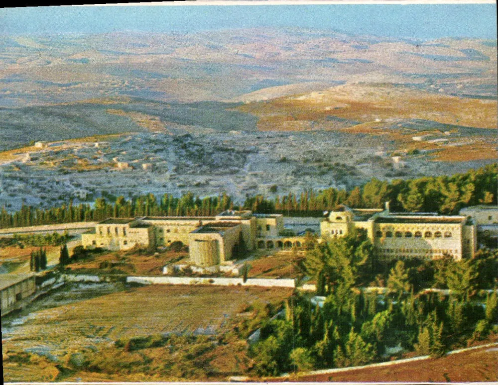 Mount Scopus — allgemeiner Blick auf die Universität und Blick Richtung Jüdisches Wüstenland - Vorderseite