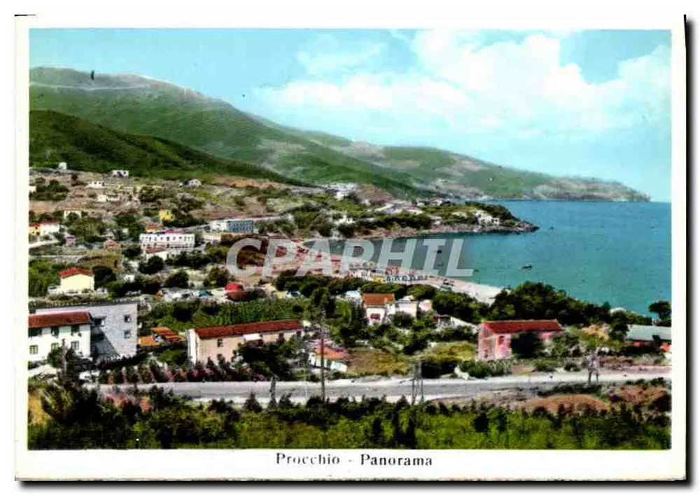 Procchio - Panorama — vista aérea da costa e das colinas — editor - Frente