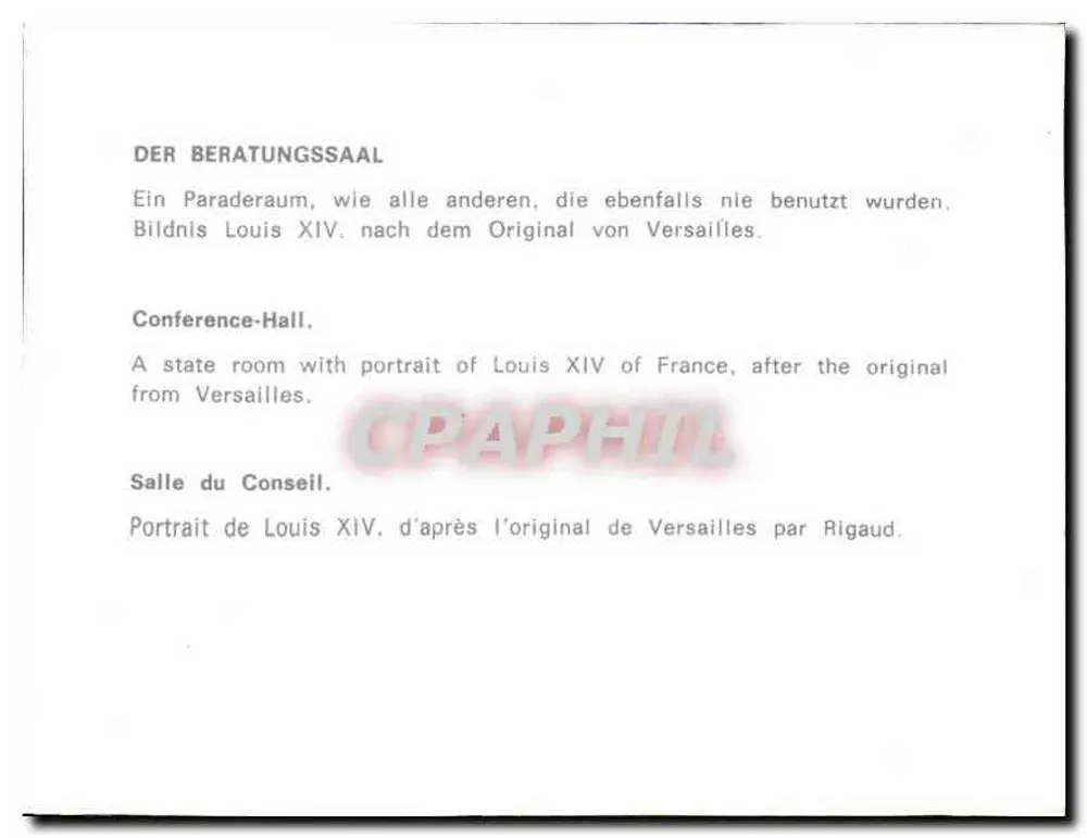 Ratssaal — Ratssaal — Versailles - Rückseite