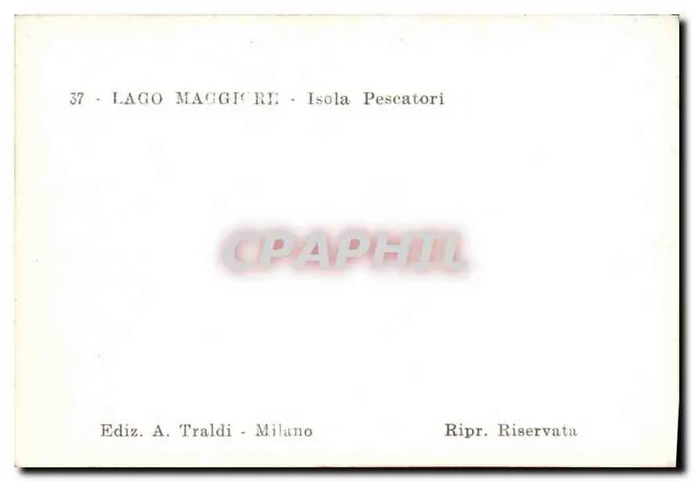 Lago Maggiore — Ilha dos Pescadores — Ediz. A. Traldi - Milão - Verso