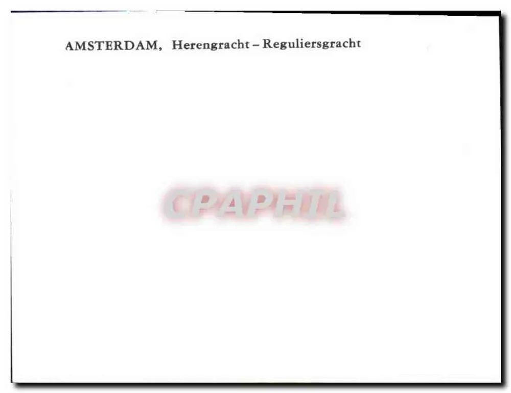 Amsterdam, Herengracht – Reguliersgracht - Verso