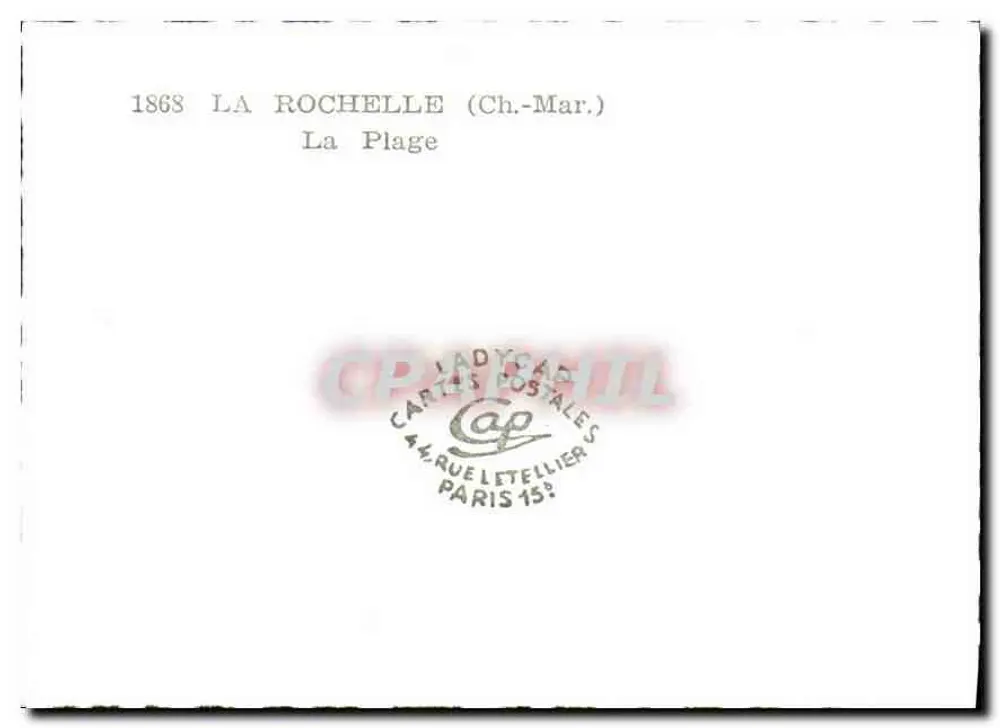 La Rochelle — Plaża — Wydawca: Ladyca Cartes Postales, Paryż - Rewers