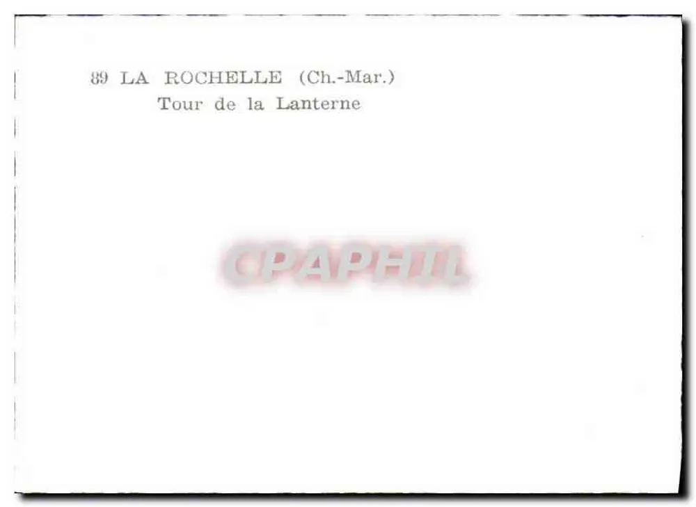 La Rochelle — Torre da Lanterna — n°89 - Verso