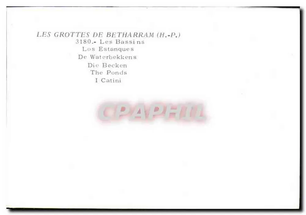 As Grutas de Betharram — Os Bassins — 3180 - Verso
