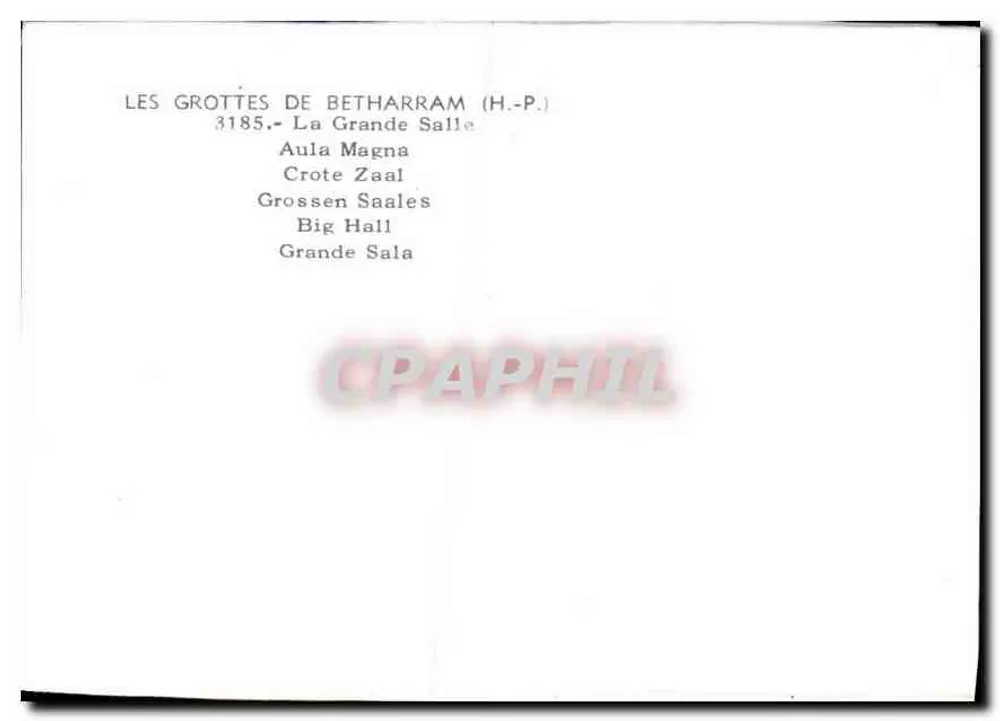 Les Grottes de Betharram — La Grande Salle — Jove - Verso