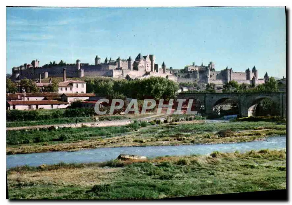 Stadt CARCASSONNE (Aude) — Ansicht der Stadt von den Ufern der Aude - Vorderseite