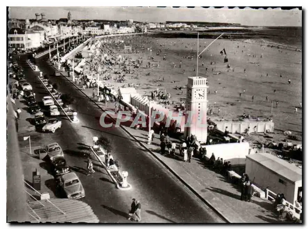 Les Sables-d'Olonne (Vendée) — A Praia e o Remblai — Editor FLOR, n° 656-1 - Frente