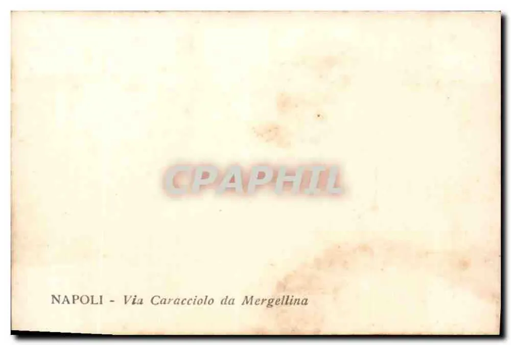 Neapol - Via Caracciolo da Mergellina — widok ulicy z budynkami i starymi pojazdami - Rewers