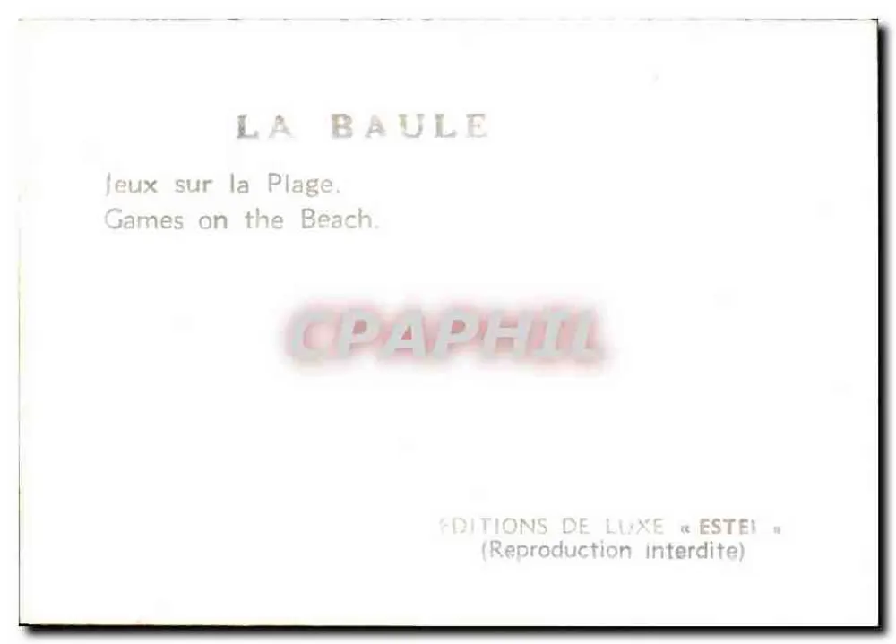 La Baule — Jogos na Praia — Edições de Luxo « ESTEI » - Verso
