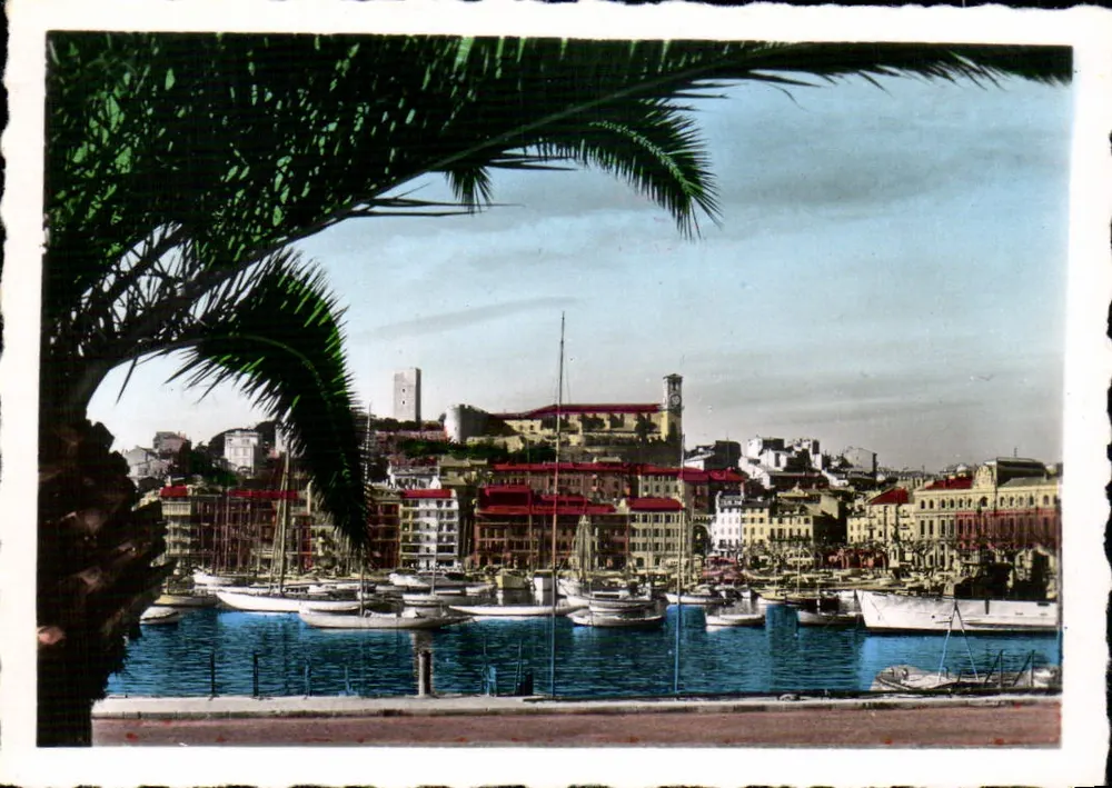 Cannes - Ansicht des Hafens und der Altstadt - Vorderseite
