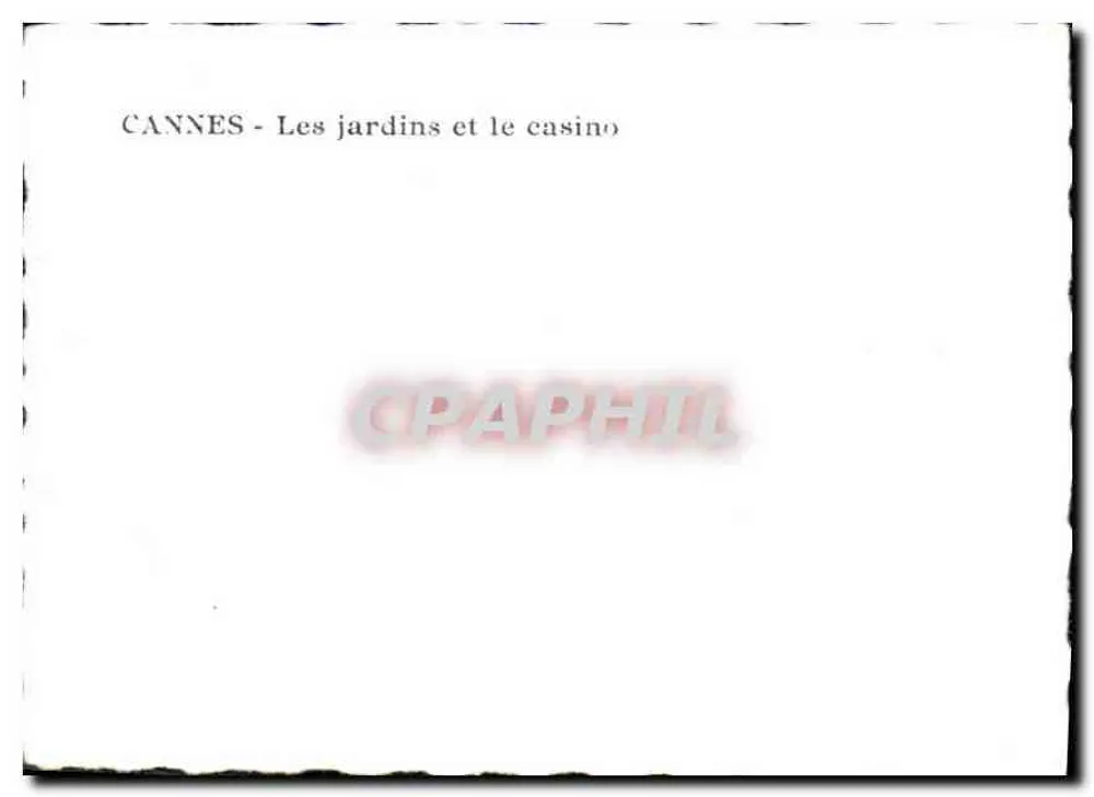 CANNES - Os jardins e o cassino - Verso