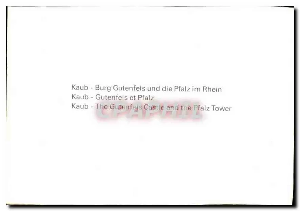 Kaub - Castelo de Gutenfels e a Torre da Pfalz no Rio Reno - Verso