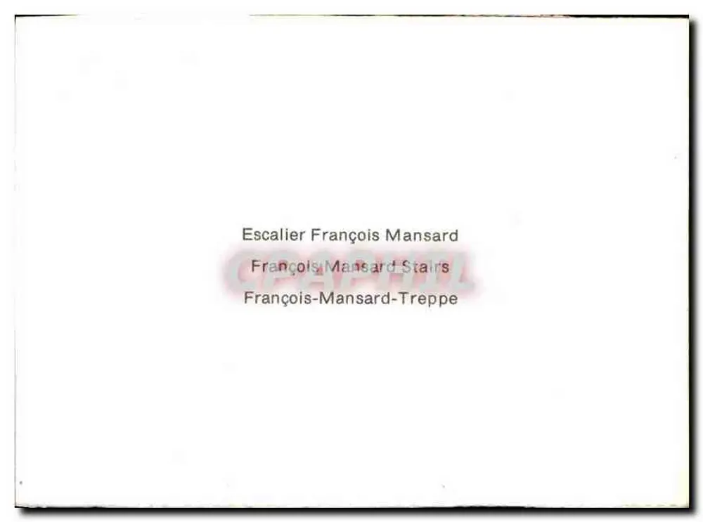 Escada François Mansard — Stairs — Editor não legível, número de série não legível - Verso