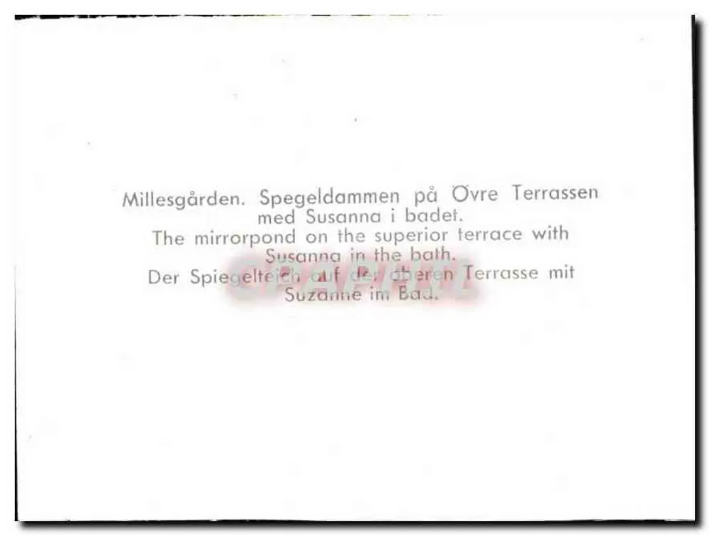 Millesgården — Der Spiegelsee mit Susanna in der Badewanne — Verlag nicht sichtbar - Rückseite