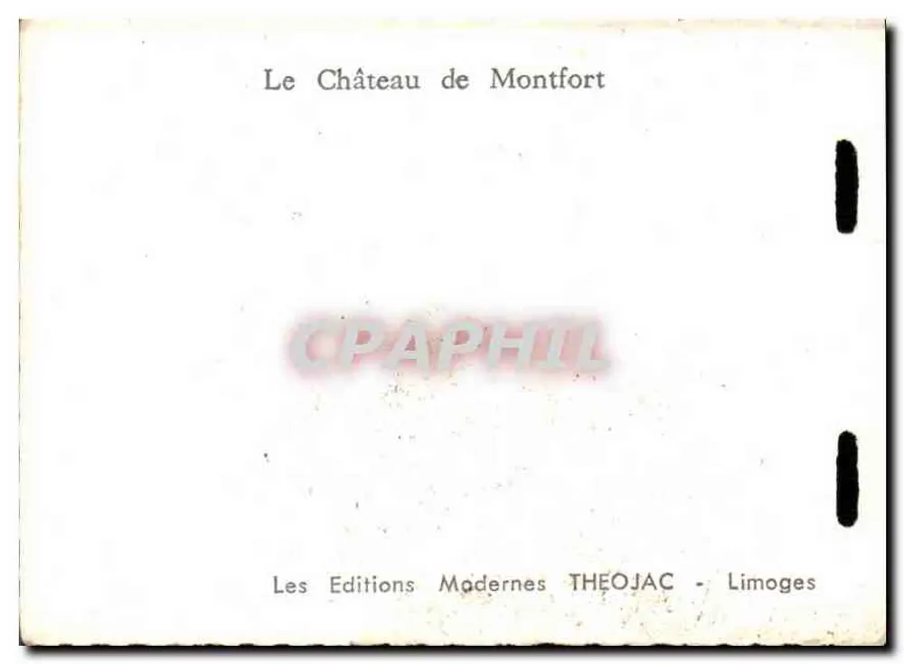 O Castelo de Montfort — vista panorâmica — Les Éditions Modernes THÉOJAC - Limoges - Verso