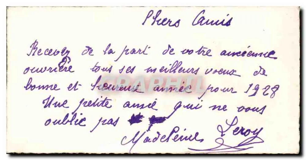 Flores e montanhas — Boa Ano — carta postal de vœux - Verso