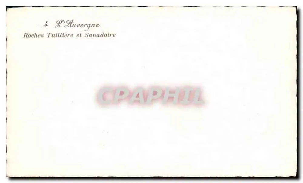 Roches Tuillières i Sanadoire — Auvergne — wydawca L'Luvergne - Rewers