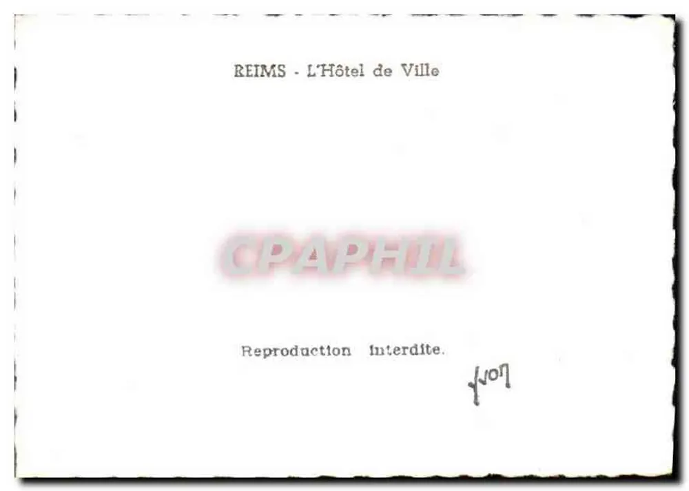 Reims - O Hotel de Ville — reprodução proibida — - Verso