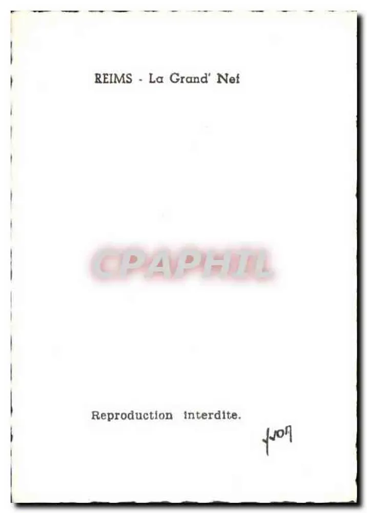 Reims - La Grand' Nei — vista interior da catedral — editor não identificado - Verso