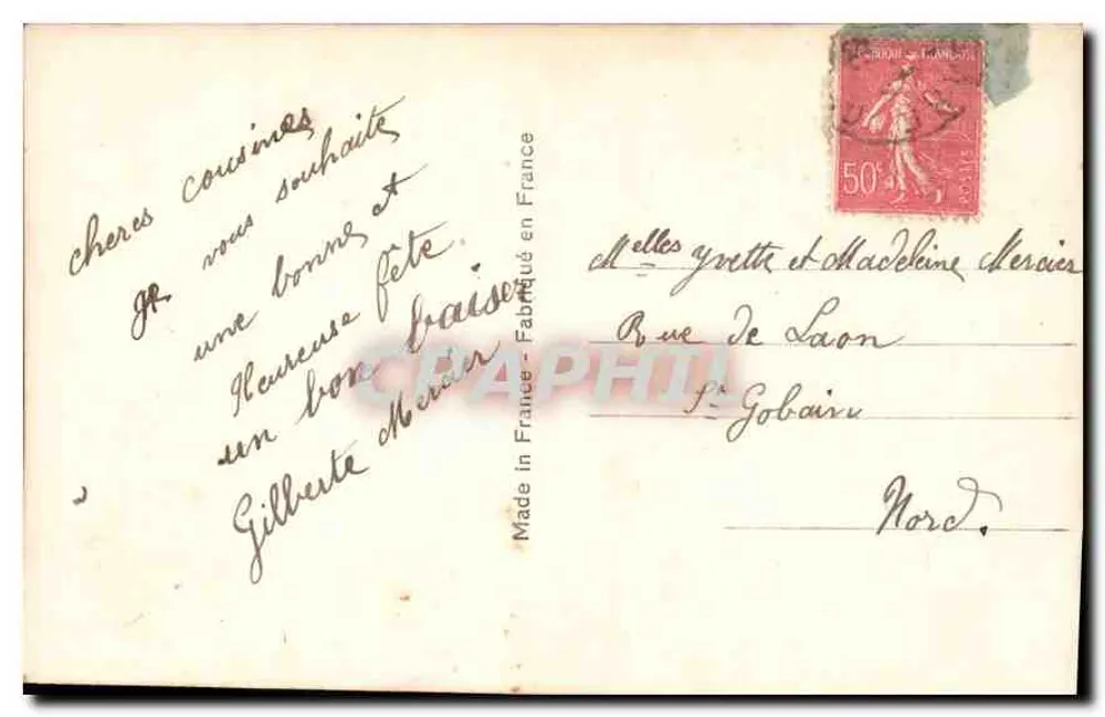 Lächelnde junge Frau — Grußkarte — Léo, Paris, n°1431 - Rückseite