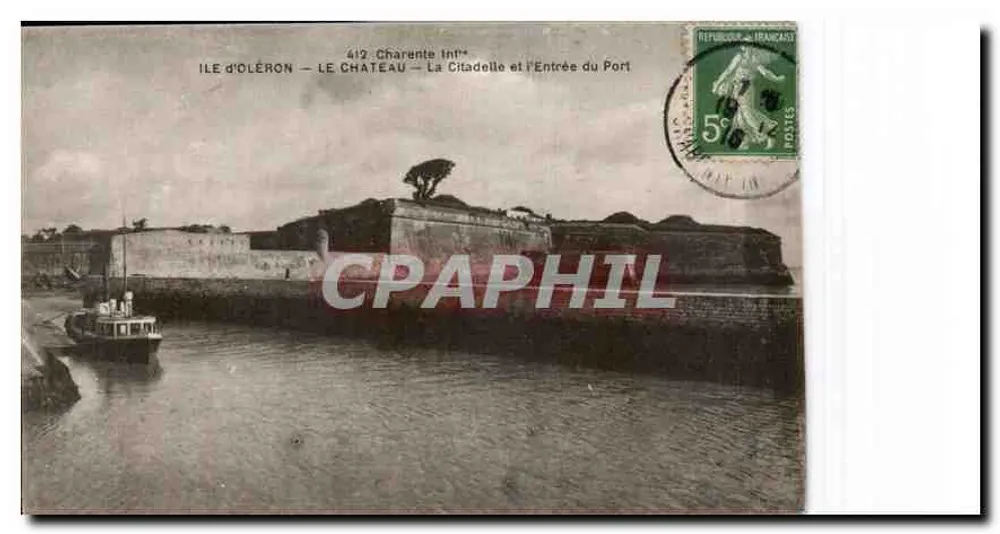 Insel Oléron — Das Schloss — Die Citadel und der Hafen-Eingang — F. Braun, Royan - Vorderseite