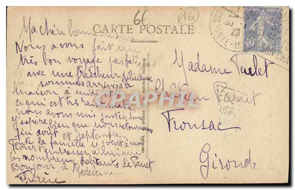 Surgères — Achterkant van de Kerk — Uitgever: Postdrukkerij - Achterkant