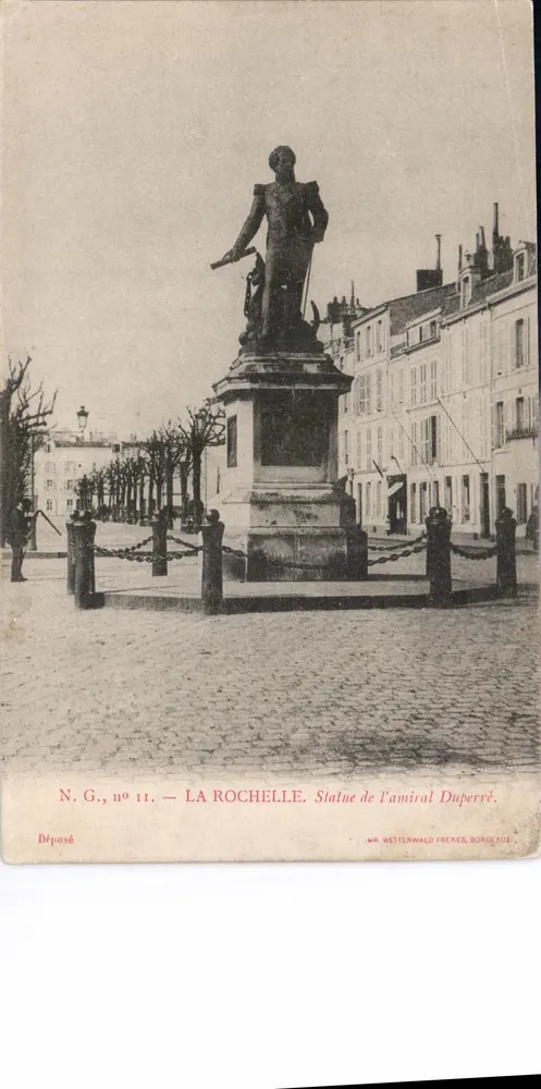 La Rochelle — Estátua do almirante Duperré — MR. WETTERWALD FRERES, BORDEAUX - Frente