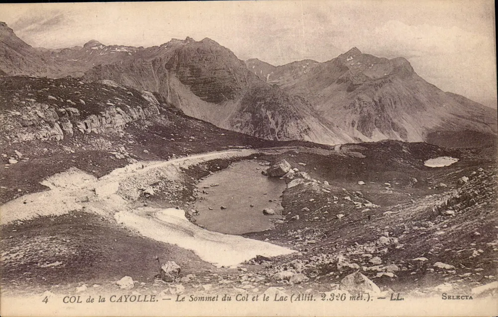 Col de la Cayolle — Gipfel des Passes und See Allit (Höhe 2.326 m) — Selecta - Vorderseite