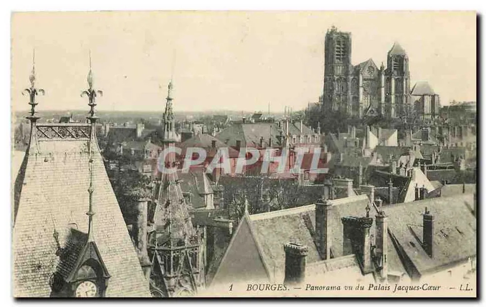 Bourges — Panorama widok z Pałacu Jacques-Cœur — L.L. - Awers
