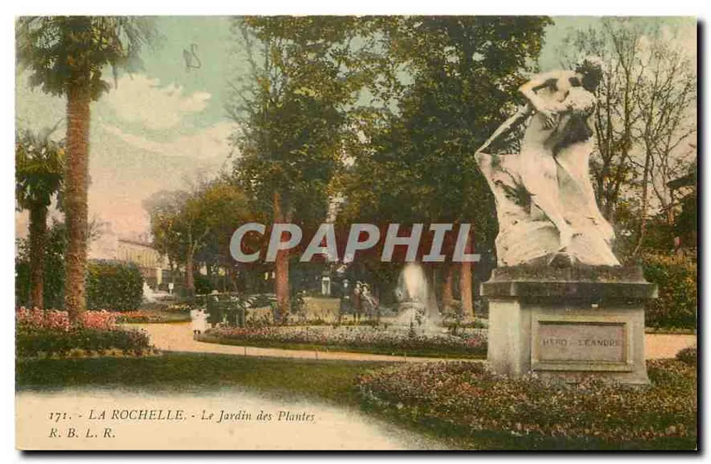 La Rochelle - Le Jardin des Plantes — statue d'Héro et de Stéandre — R. B. L. R. n°171 - Recto