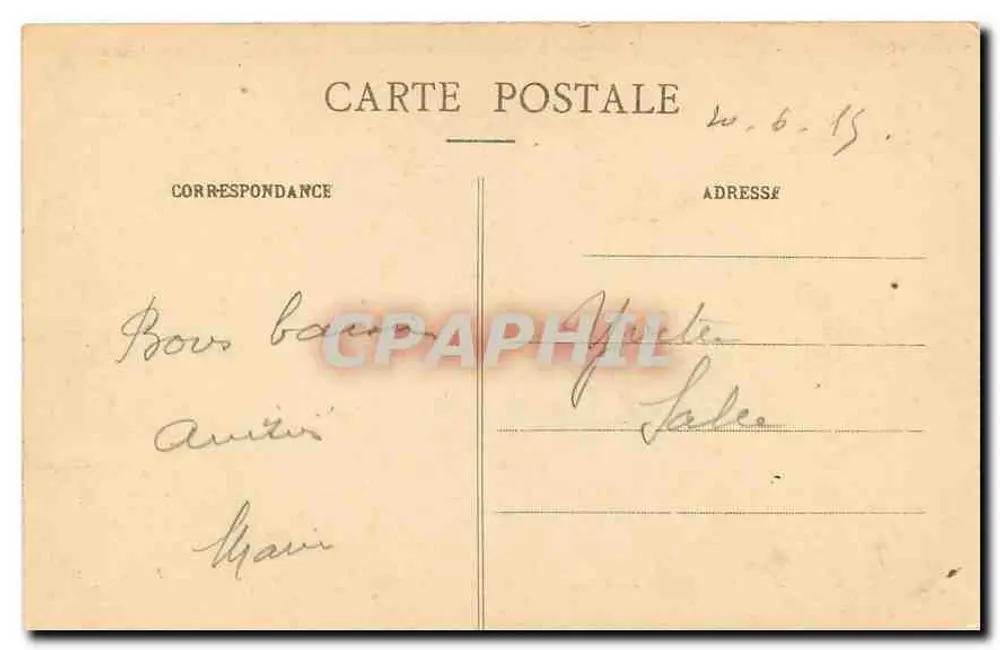 La Rochelle - Le Jardin des Plantes — statue d'Héro et de Stéandre — R. B. L. R. n°171 - Verso