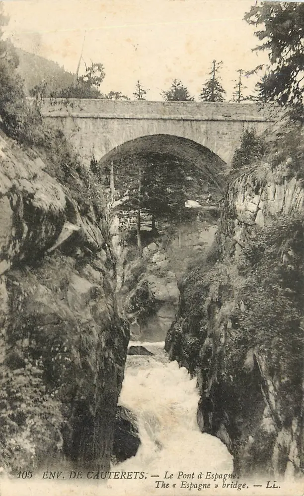 Dalla zona di Cauterets — Il Ponte d'Espagna — LL. n° 105 - Recto