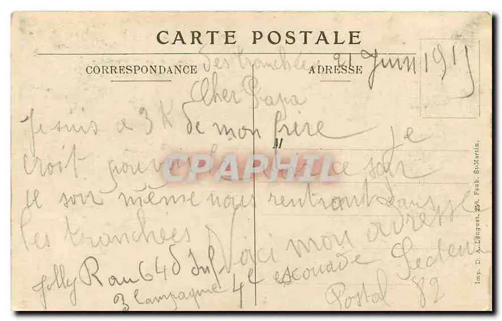Zerstörungen in Paris — Rue Saint-Quentin — Krieg 1914-1915 — Huret, Verlag 15, Rue de Saint-Quentin, Paris - Rückseite