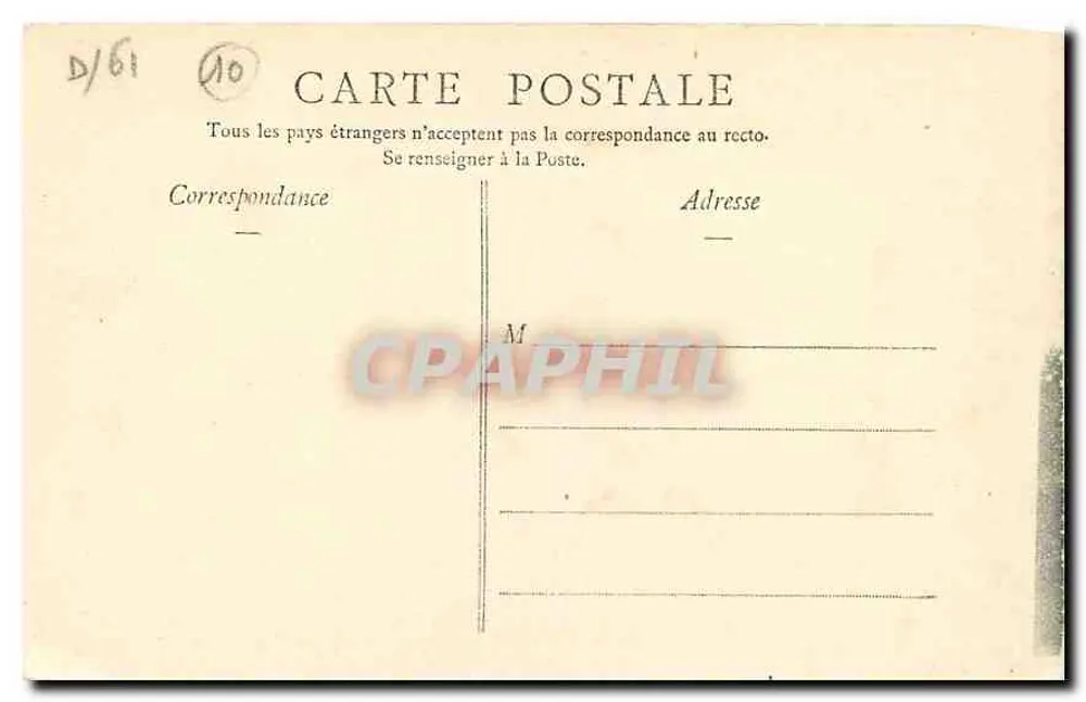 Bagnoles-de-l'Orne — Château de la Roche-Bagnoles — Vve Mesnard, éd. t. Bagnoles-Paris — Plaques Jouglard - Verso