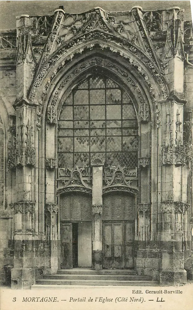 Mortagne — Portail de l'Église (Côté Nord) — Edit. Gerault-Barville - Recto