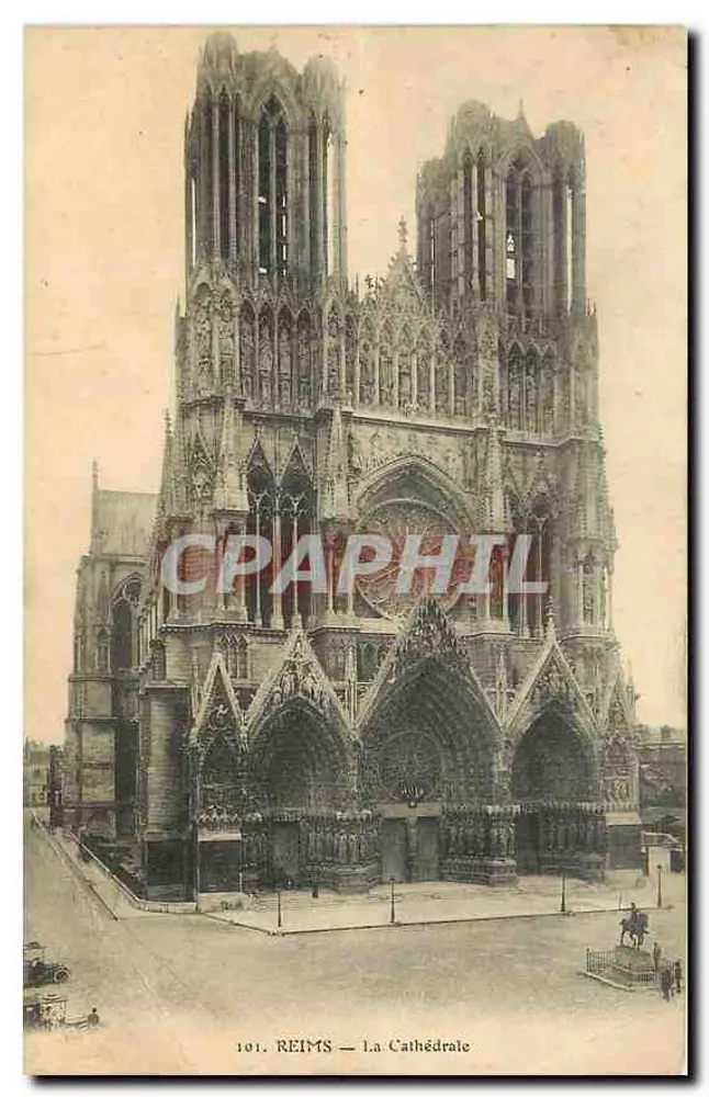 Reims — La Cathédrale — éditeur impr. sur la carte n°101 - Frente