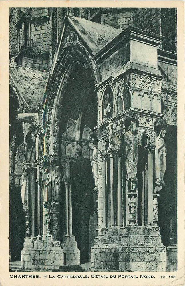 Chartres — Die Kathedrale, Detail des Nordportals — Verlag JO-188 - Vorderseite