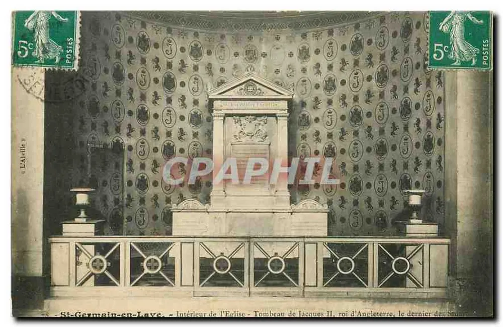 St-Germain-en-Laye - Innenansicht der Kirche - Grab von Jacques II., König von England, dem letzten der Stuarts - Vorderseite