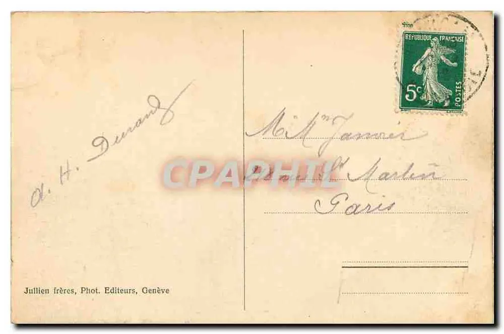 Hotel de Pierre em Bérard — montanhas nevadas — J. J. 8817 - Verso