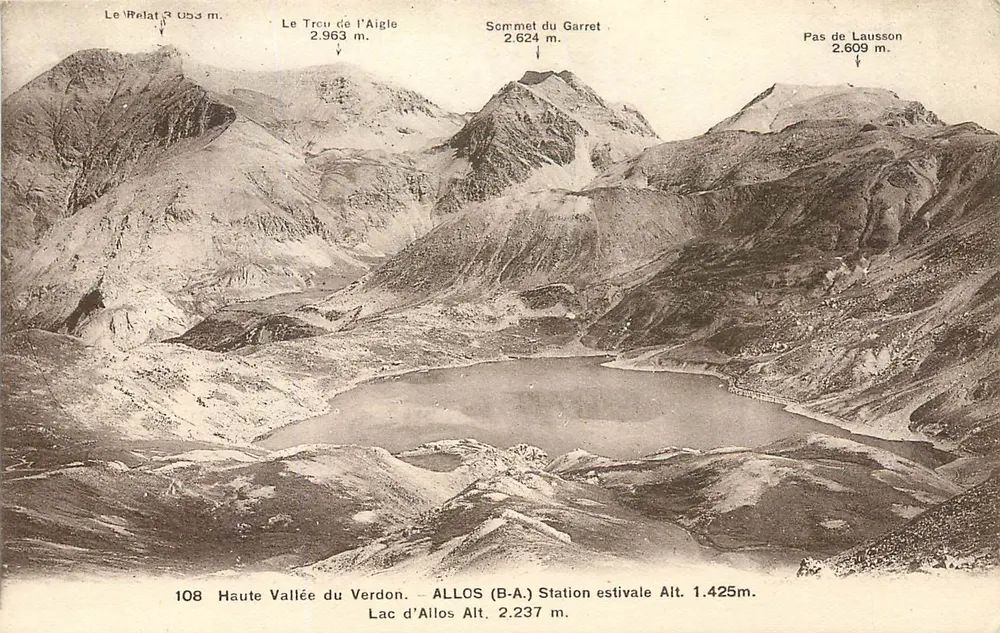 Hohe Schlucht des Verdon — ALLOS (B-A.) Sommerstation H. 1.425 m. — See von Allos H. 2.237 m. - Vorderseite