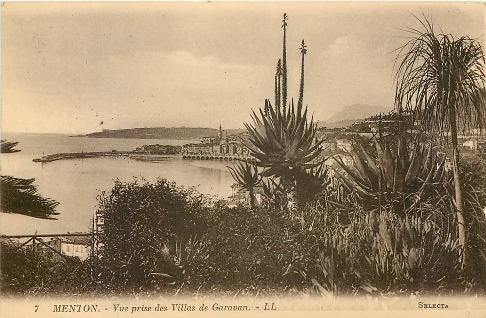 Menton - Vista tirada das Villas de Garavan - Selecta - Frente