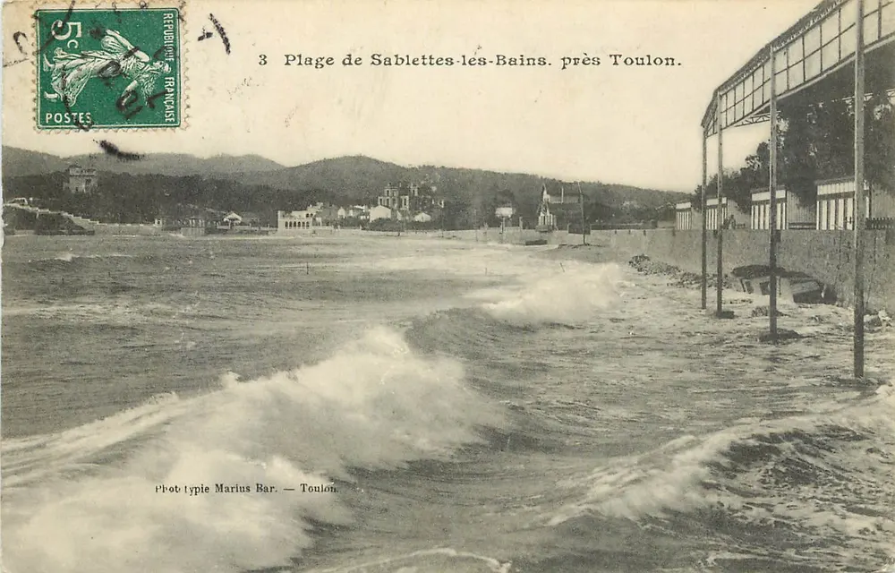 Plage de Sablettes-les-Bains cerca de Toulon — Fototipia Marius Bar — n°3 - Anverso