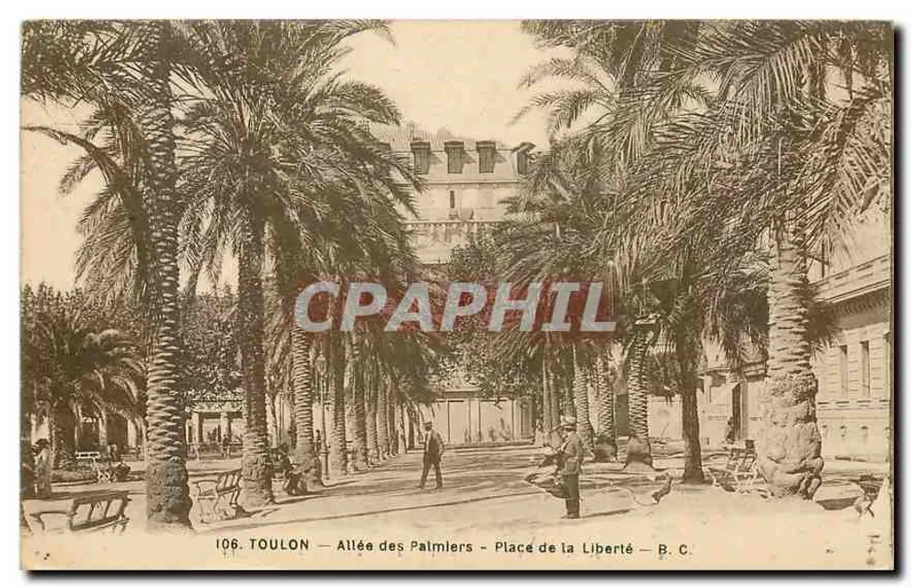 Toulon — Allée der Palmen - Place de la Liberté — B.C. Nr. 106 - Vorderseite