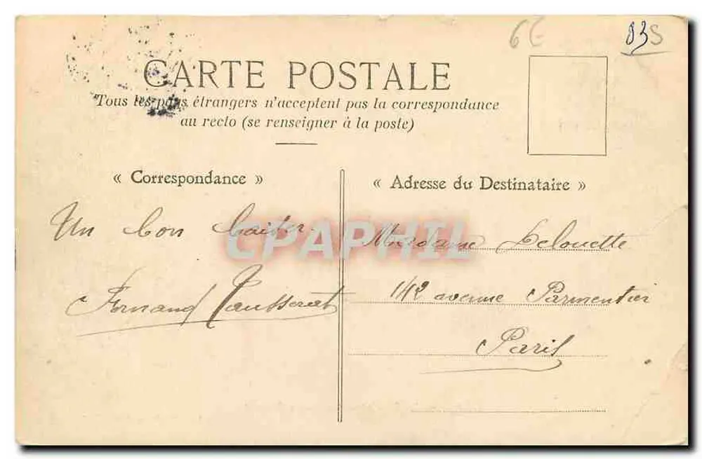 Toulon — O Boulevard de Strasbourg — Coleção A. Couturier - Verso