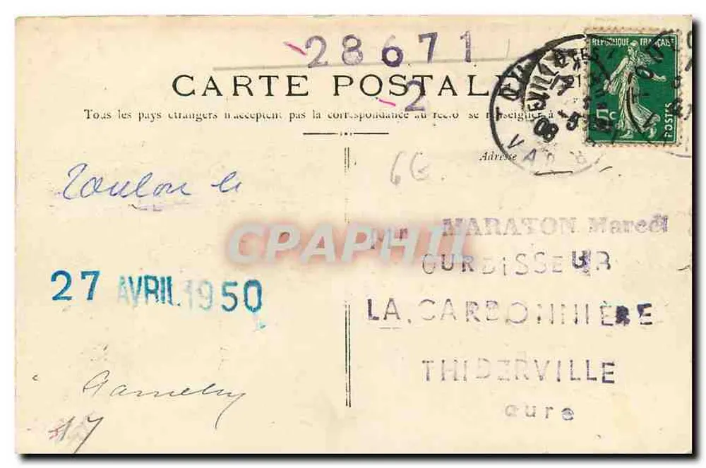 Toulon — Vue Générale du Quai — Éditeur inconnu, n° 165 - Verso