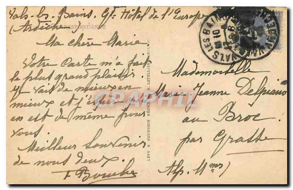 Vais-les-Bains — The Bath Hotel — LL, n°34 - Back