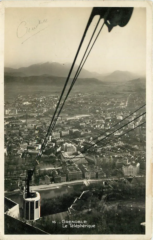 Grenoble — O Teleférico — Editor La Cigogne, n°16 - Frente